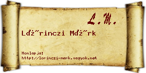 Lőrinczi Márk névjegykártya